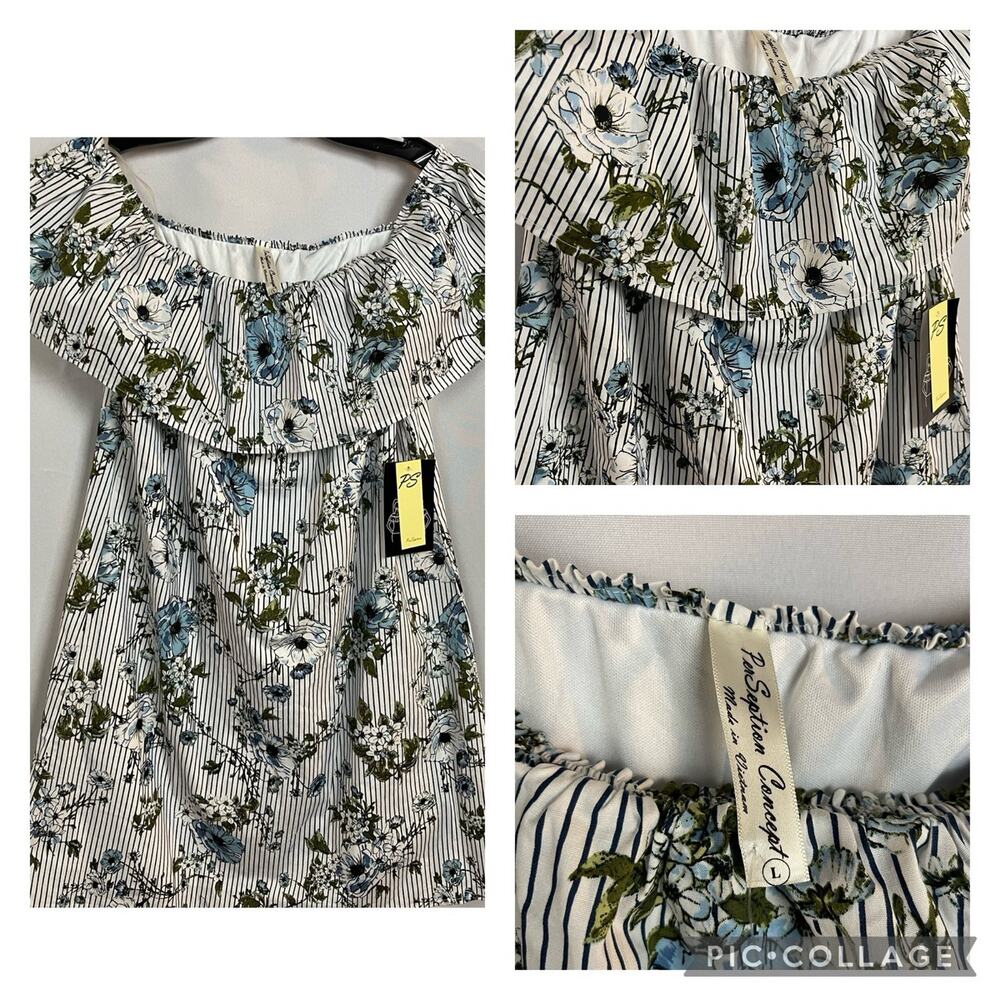 NWT PerSeption Concept Off the Shoulder Dress Sz L
